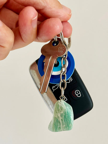 Crystal Key Ring (Amazonite Tumbled) • BACK IN STOCK