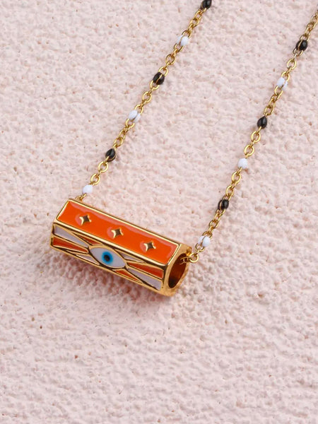 GALAXY OF LOVE Necklace (Orange/White) • NEW