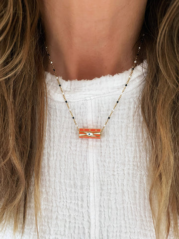 GALAXY OF LOVE Necklace (Orange/White)