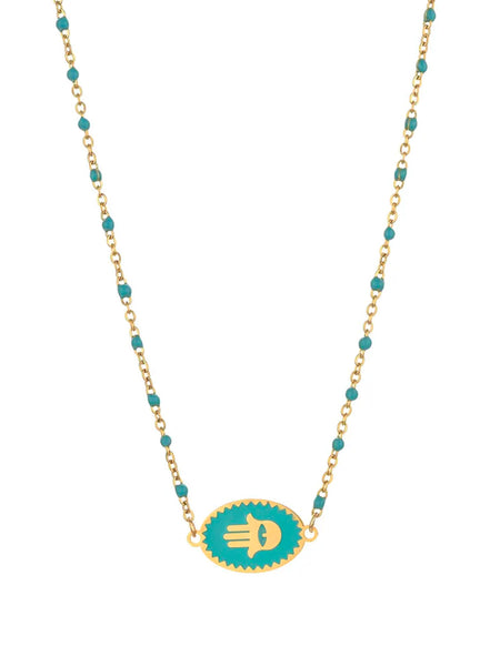 HAMSA Amulet Necklace (Turquoise)