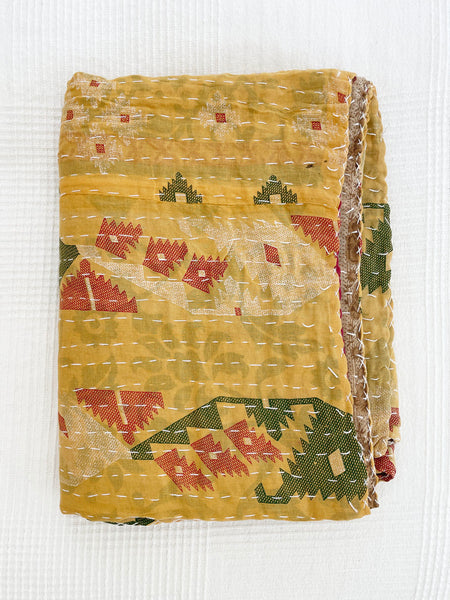 Vintage Indian Reversible Kantha Throw (Number 47)