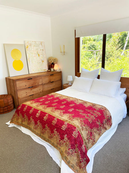 Vintage Indian Reversible Kantha Throw (Number 47)