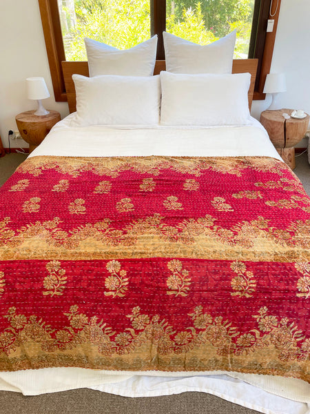 Vintage Indian Reversible Kantha Throw (Number 47)
