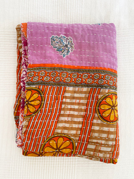 Vintage Indian Reversible Kantha Throw (Number 48)