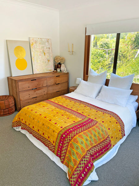 Vintage Indian Reversible Kantha Throw (Number 54)