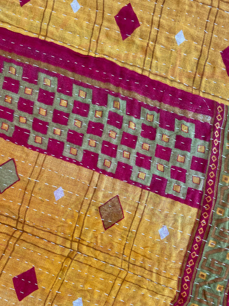 Vintage Indian Reversible Kantha Throw (Number 54)