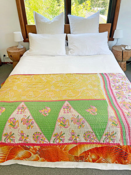Vintage Indian Reversible Kantha Throw (Number 55)