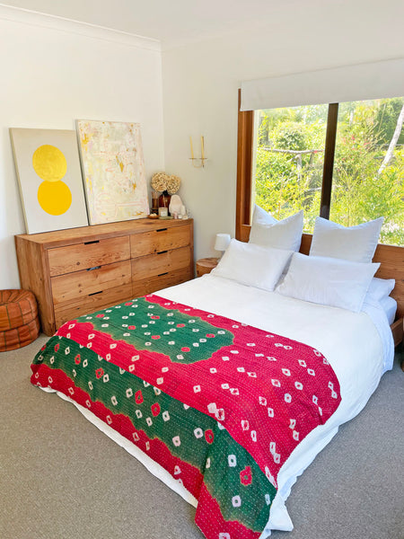 Vintage Indian Reversible Kantha Throw (Number 55)
