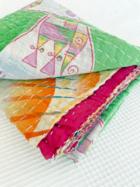 Vintage Indian Reversible Kantha Throw (Number 55)