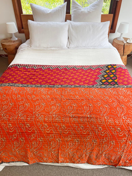 Vintage Indian Reversible Kantha Throw (Number 62)