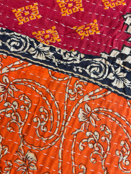 Vintage Indian Reversible Kantha Throw (Number 62)