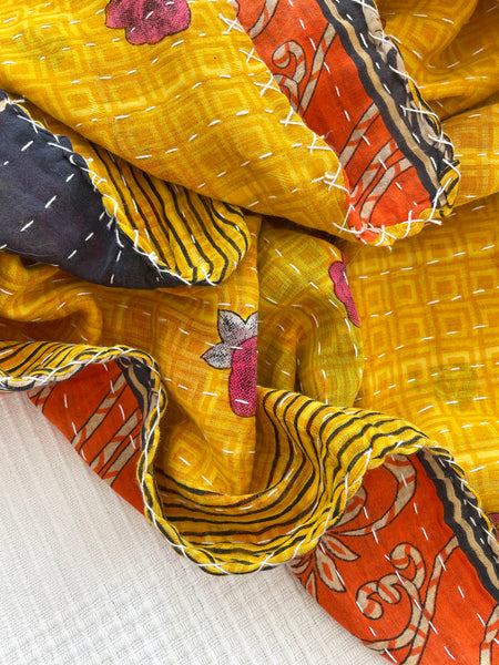 Vintage Indian Reversible Kantha Throw (Number 62)