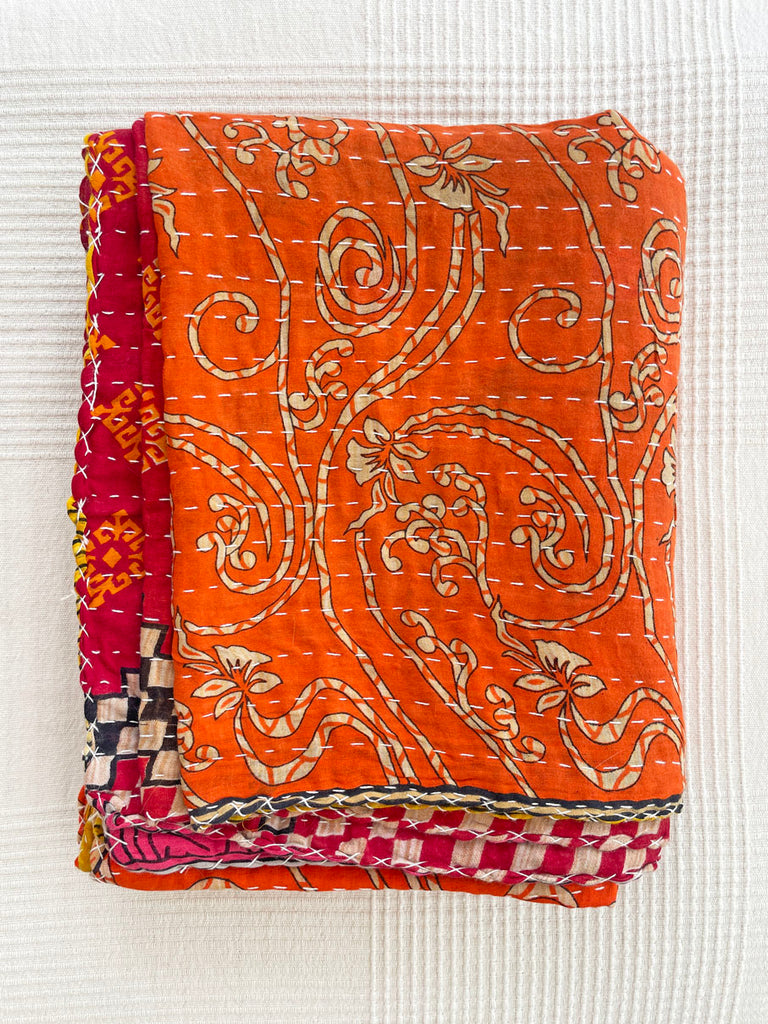 Vintage Indian Reversible Kantha Throw (Number 62)