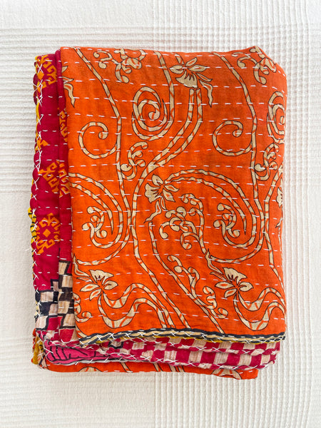 Vintage Indian Lightweight Kantha Throw (Number 62) • NEW