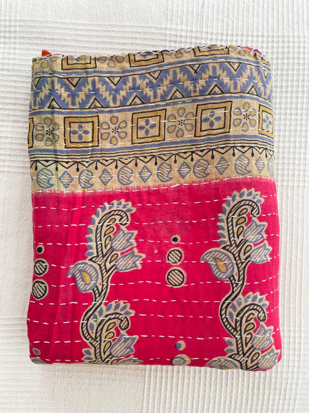 Vintage Indian Lightweight Kantha Throw (Number 63) • NEW