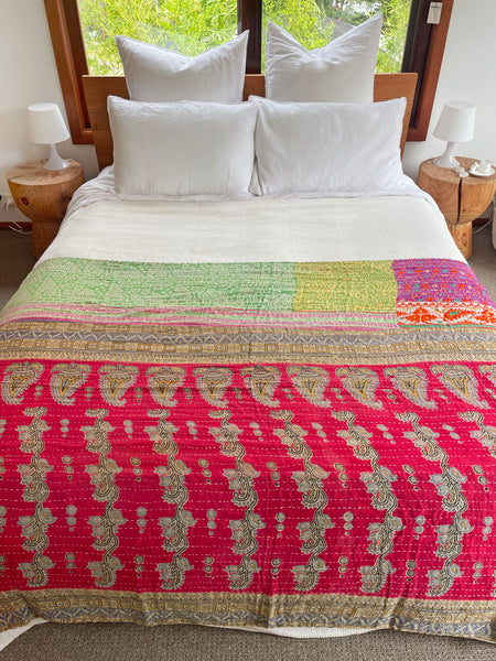 Vintage Indian Reversible Kantha Throw (Number 63)