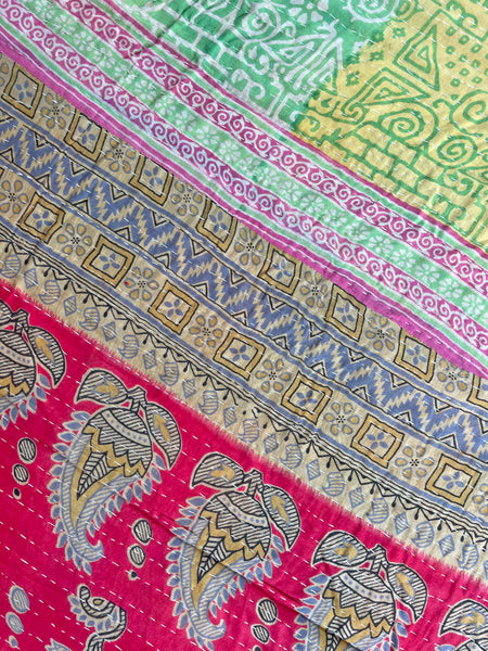 Vintage Indian Reversible Kantha Throw (Number 63)