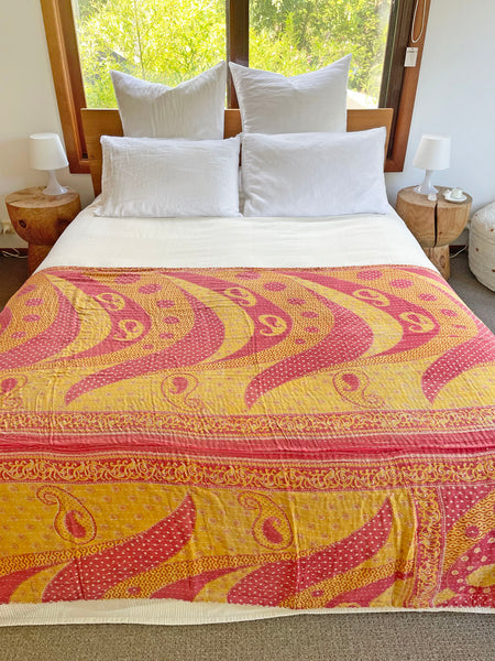 Vintage Indian Reversible Kantha Throw (Number 66)