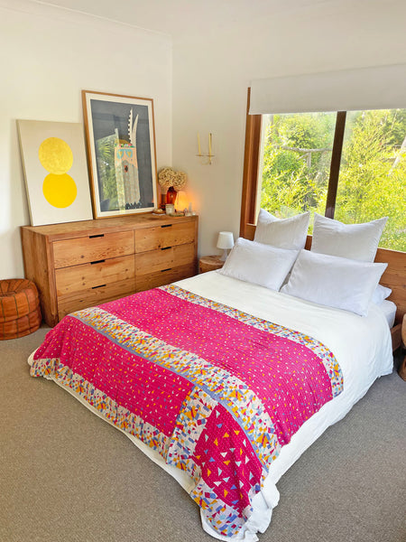 Vintage Indian Reversible Kantha Throw (Number 66)