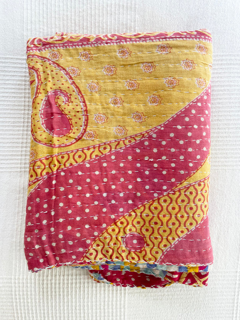 Vintage Indian Reversible Kantha Throw (Number 66)