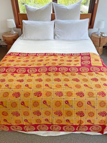 Vintage Indian Reversible Kantha Throw (Number 70)