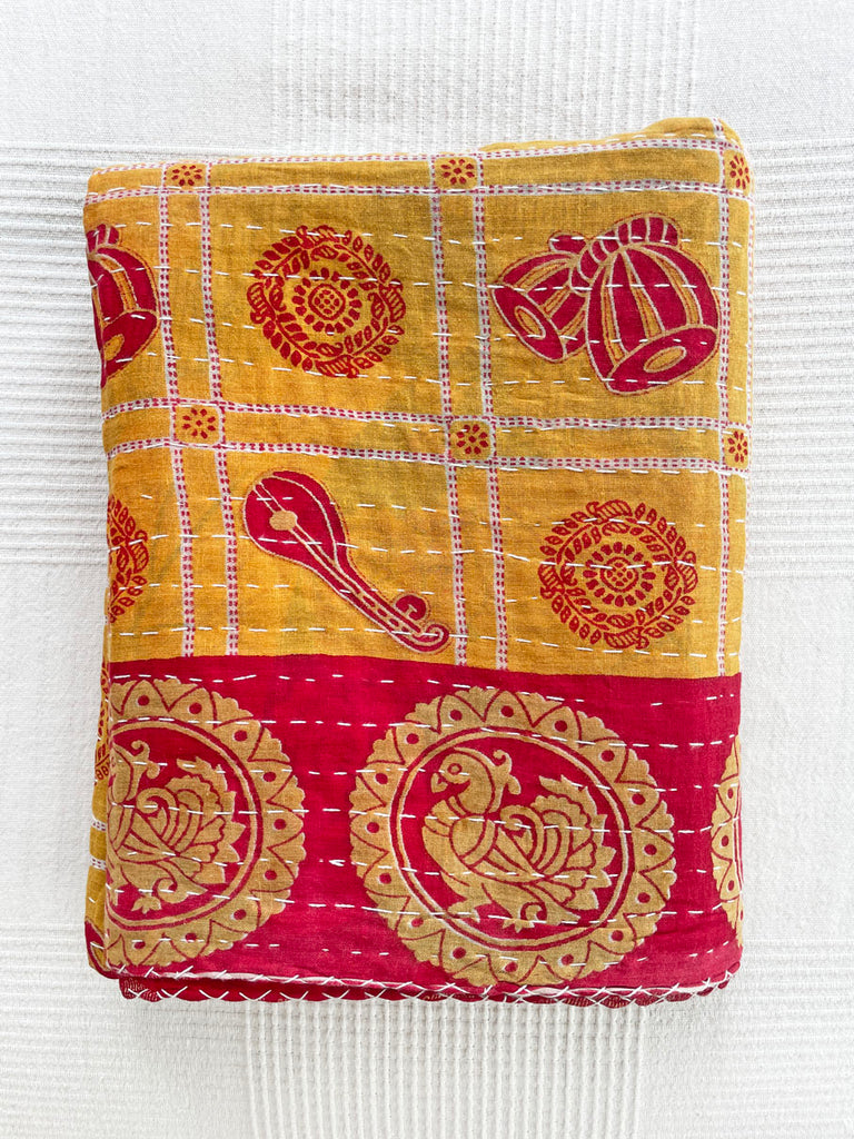 Vintage Indian Reversible Kantha Throw (Number 70)