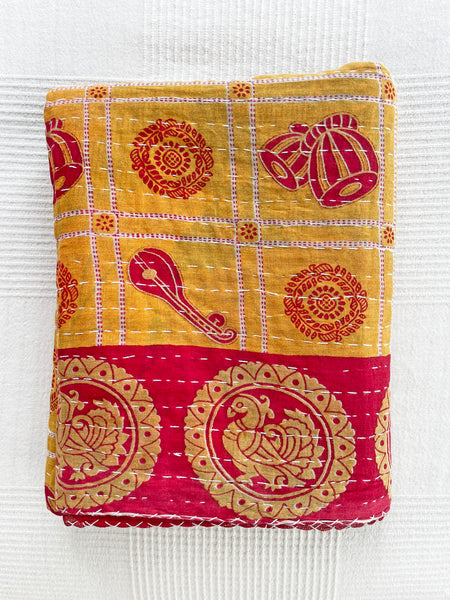 Vintage Indian Reversible Kantha Throw (Number 70)