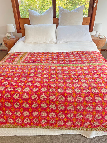 Vintage Indian Reversible Kantha Throw (Number 71) • NEW