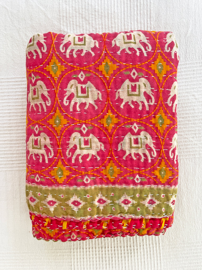Vintage Indian Reversible Kantha Throw (Number 71) • NEW
