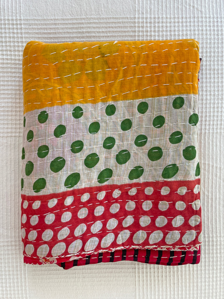 Vintage Indian Reversible Kantha Throw (Number 75) • NEW