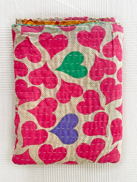 Vintage Indian Reversible Kantha Throw (Number 76) • NEW