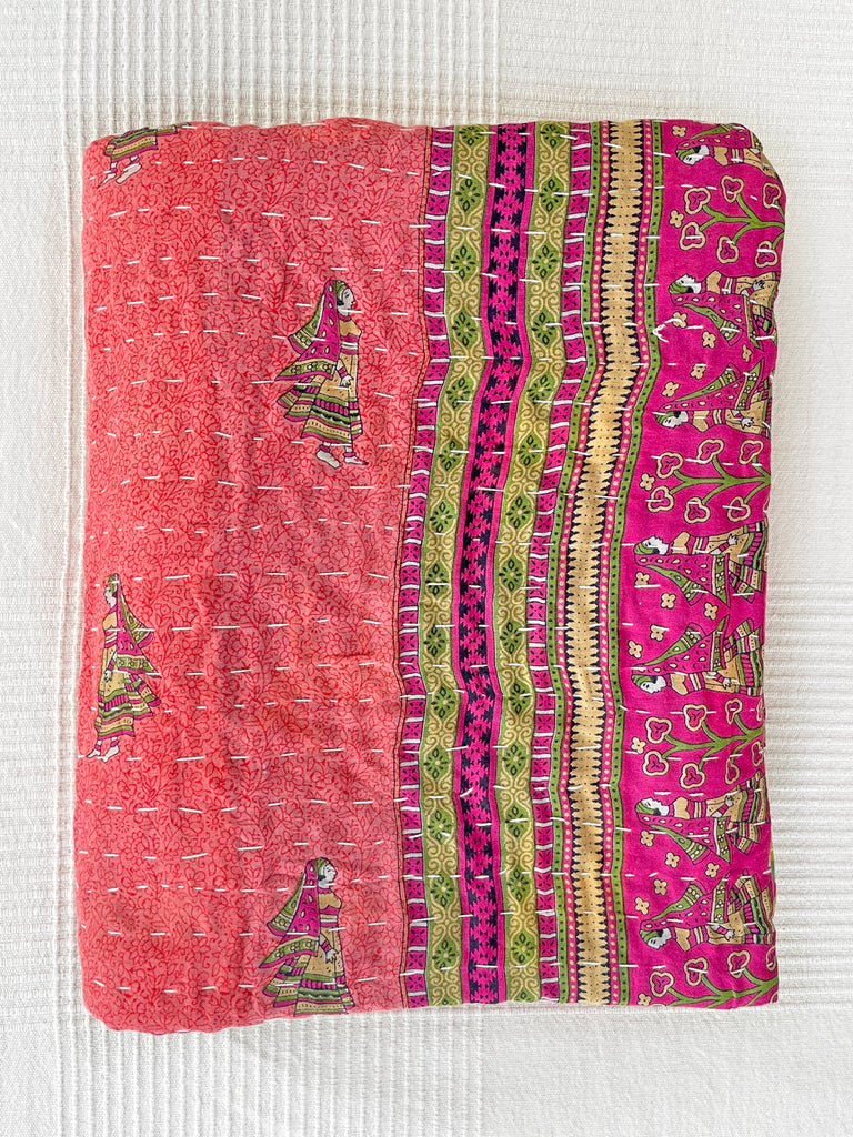 Vintage Indian Reversible Kantha Throw (Number 78) • NEW