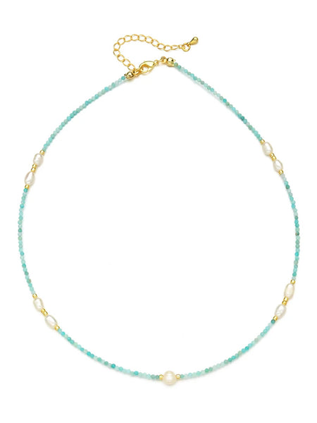 NALU Freshwater Pearl Choker (Aquamarine) • NEW