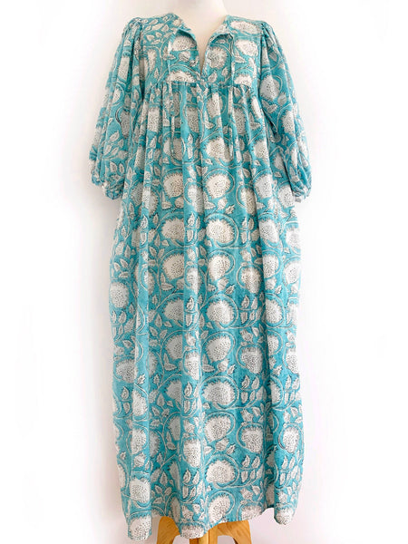 Chowchilla Vintage Arkie Dress "Aqua Vine"