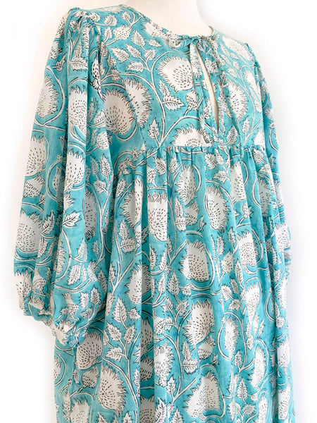 Chowchilla Vintage Arkie Dress "Aqua Vine"