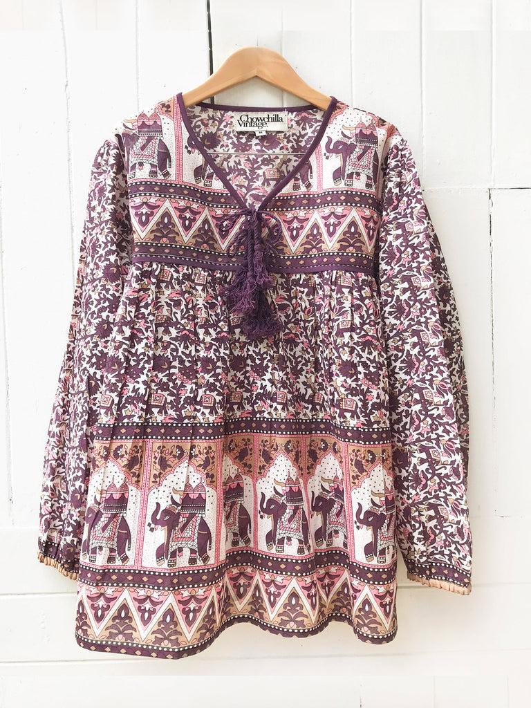 Chowchilla Vintage Indian GYPSET Blouse • "Lucky" • LAST ONE (Size XS)