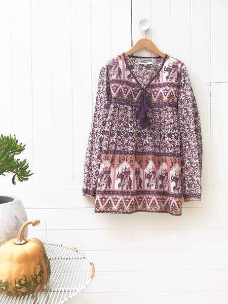 Chowchilla Vintage Indian GYPSET Blouse • "Lucky" • LAST ONE (Size XS)