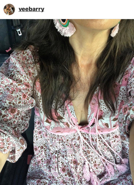 Havanah Ray Tassel Earrings (Blush)