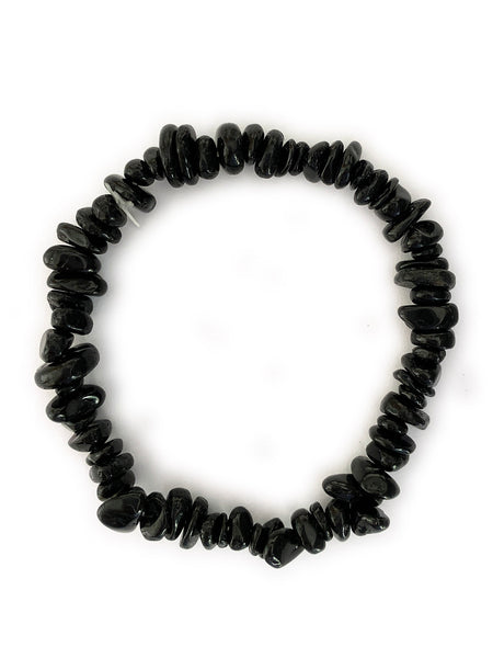 BLACK TOURMALINE Cleansing Crystal Chip Bracelet • BACK IN STOCK