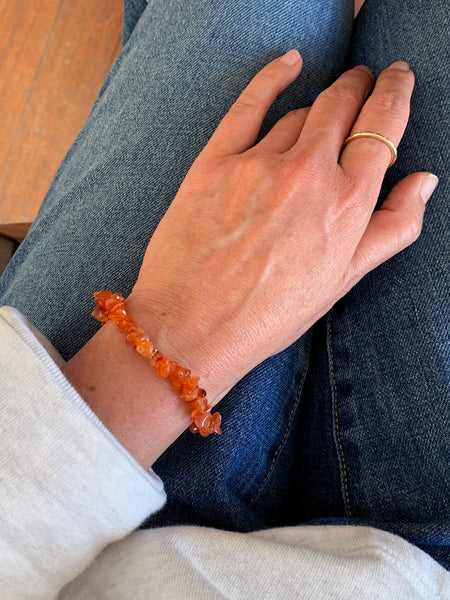 CARNELIAN Cleansing Crystal Chip Bracelet • BACK IN STOCK