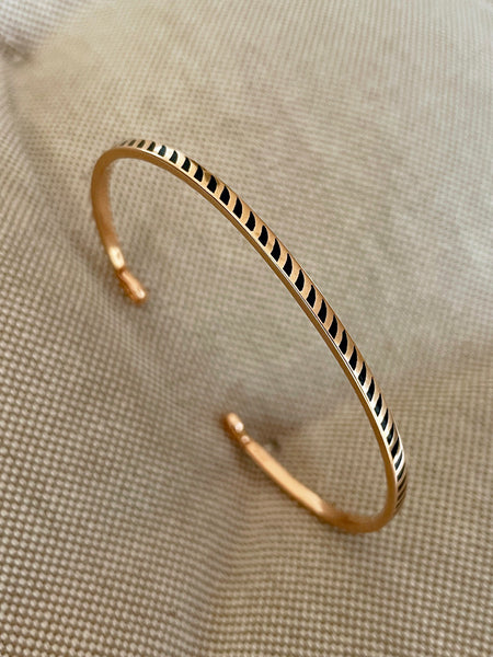 DEZSO by Sara Beltran 18k Rose Gold Jali Shark Fin Cuff Bracelet