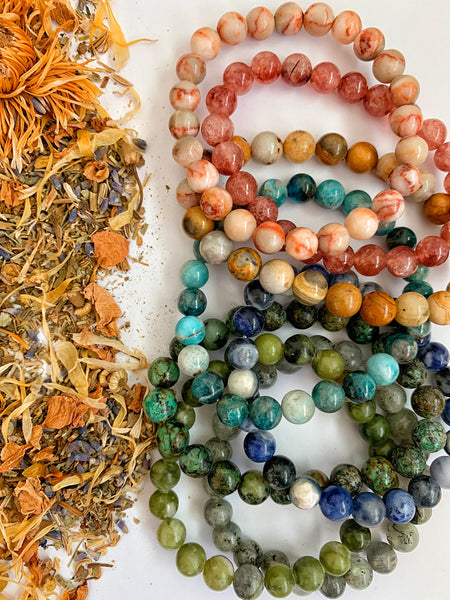 YELLOW LACE AGATE Crystal Bracelet