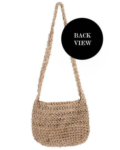 Crocheted Jute Shoulder Bag (Natural)