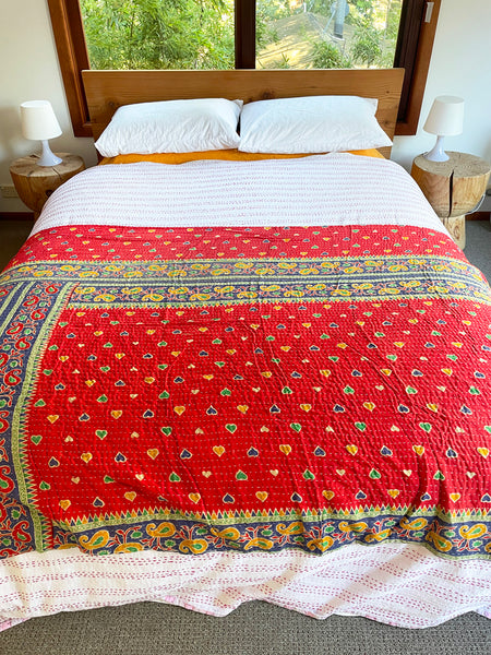 Vintage Indian Reversible Kantha Throw (Number 10)