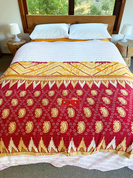Vintage Indian Reversible Kantha Throw (Number 10)