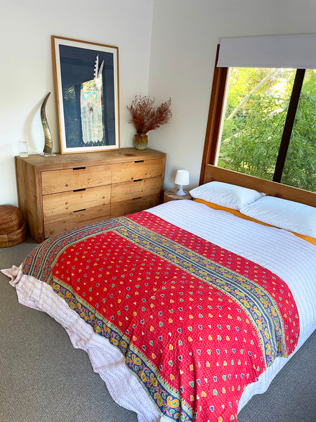 Vintage Indian Reversible Kantha Throw (Number 10)