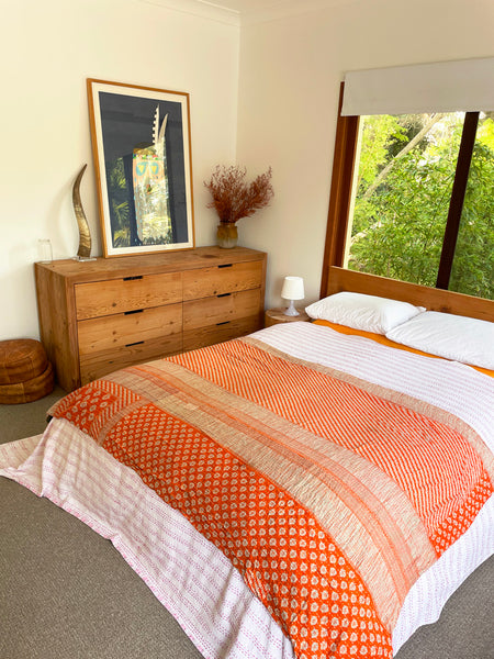 Vintage Indian Reversible Kantha Throw (Number 28)