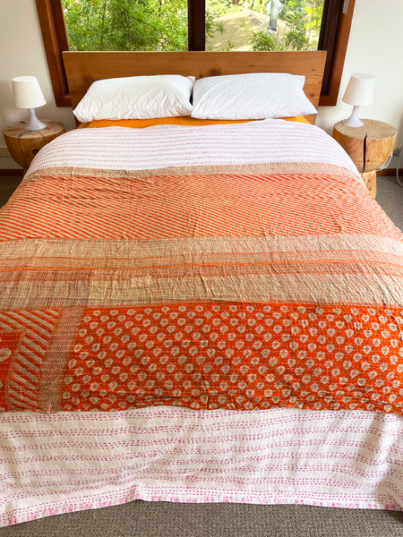 Vintage Indian Reversible Kantha Throw (Number 28)