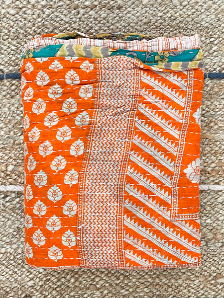Vintage Indian Reversible Kantha Throw (Number 28)