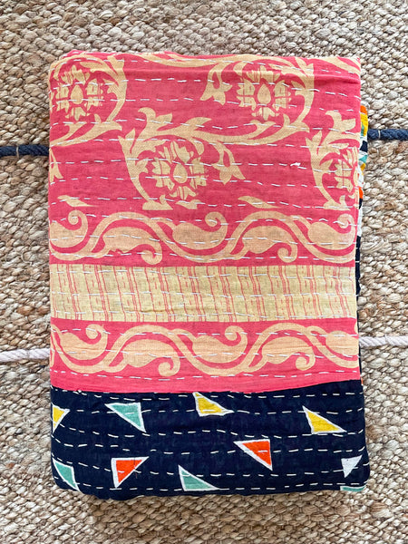 Vintage Indian Reversible Kantha Throw (Number 38)